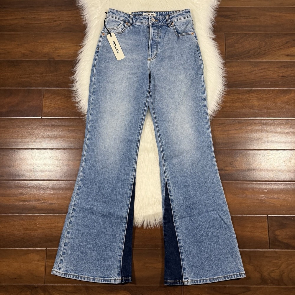 ROLLA’S Women's Size 28 Brent Split Indigo High Rise Eastcoast Flare Denim Jeans